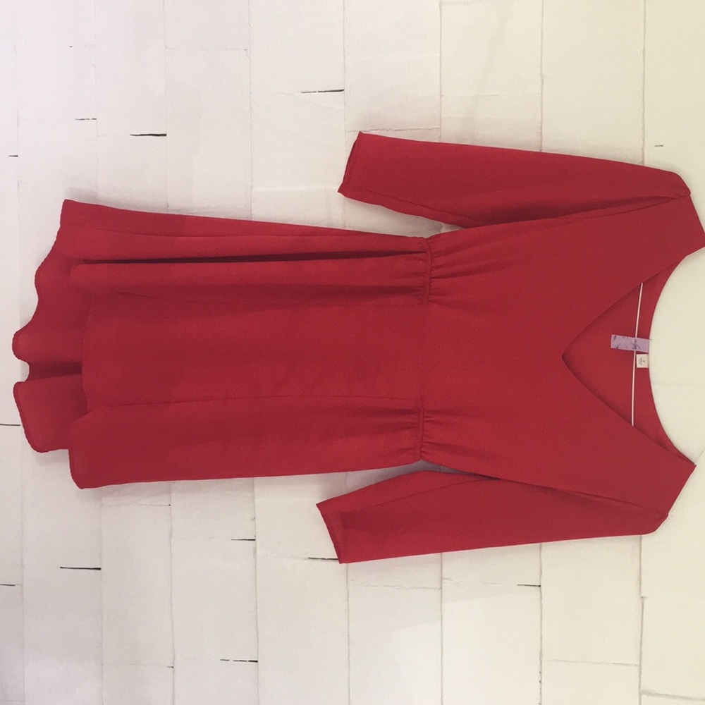 Red silky dress